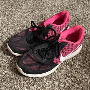 Nike Women’s Black and Pink Mesh Running Sneakers